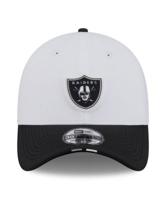 Men's White/Black Las Vegas Raiders 2025 NFL Training Camp 39THIRTY Flex Hat