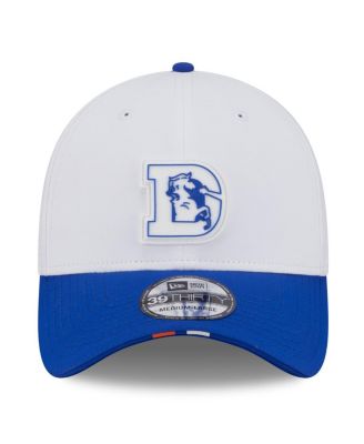 Men's White/Blue Denver Broncos 2025 NFL Training Camp Throwback Logo 39THIRTY Flex Hat