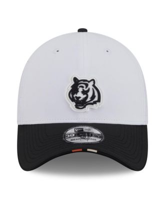 Men's White/Black Cincinnati Bengals 2025 NFL Training Camp 39THIRTY Flex Hat
