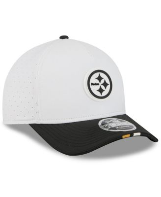 Big Boys and Girls White/Black Pittsburgh Steelers 2025 NFL Training Camp A-Frame 9FORTY Adjustable Hat