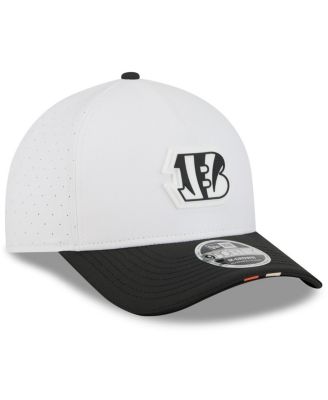 Big Boys and Girls White/Black Cincinnati Bengals 2025 NFL Training Camp A-Frame 9FORTY Adjustable Hat