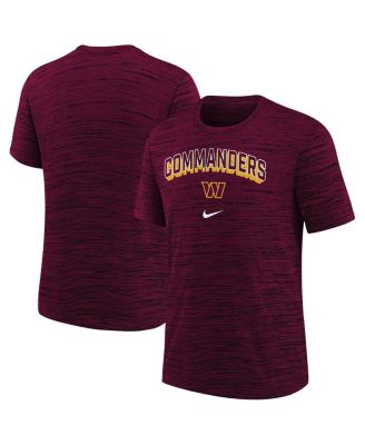 Nike - Big Boys and Girls Burgundy Washington Commanders Sideline Velocity Performance T-Shirt
