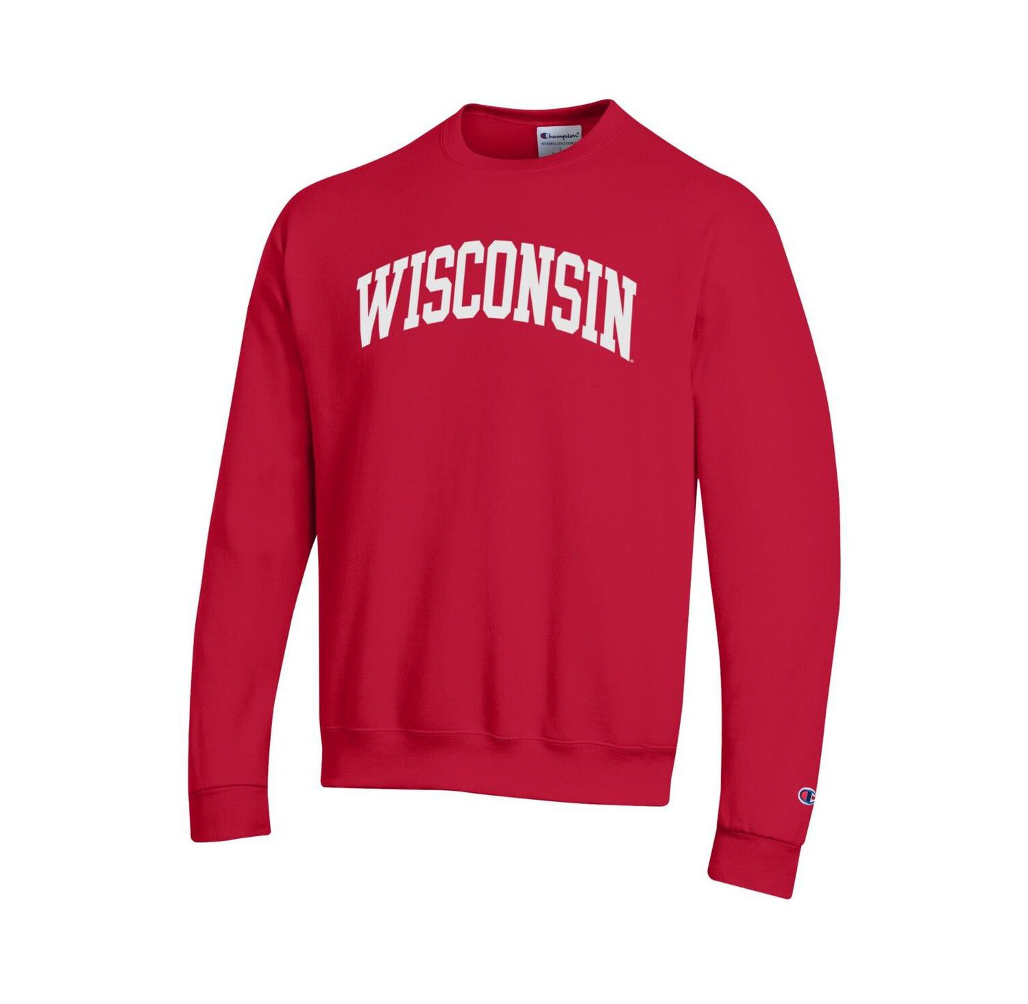 Men's Red Wisconsin Badgers Basic Arch Fleece Pullover Sweatshirt