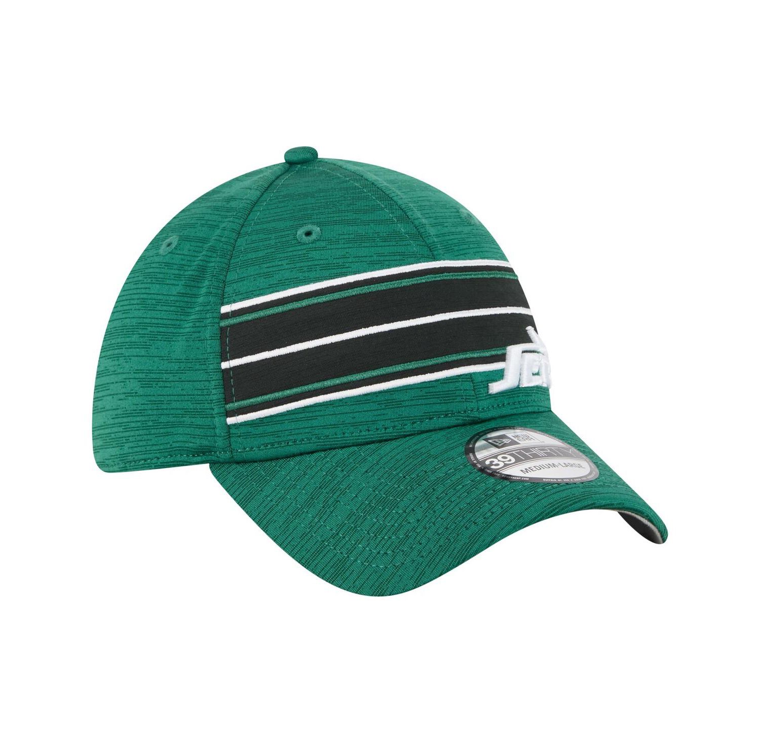 Men's Green New York Jets Stripes 39THIRTY Flex Hat
