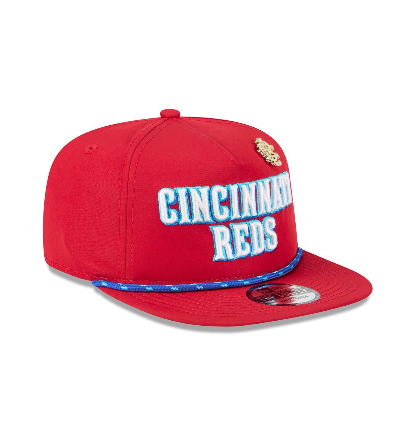 Мужская кепка New Era Red Cincinnati Reds 2025 Big League Chew Golfer Snapback Hat — фото 3