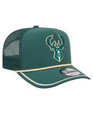 Men's Hunter Green Milwaukee Bucks Vintage Team Rope A-Frame 9FIFTY Snapback Hat