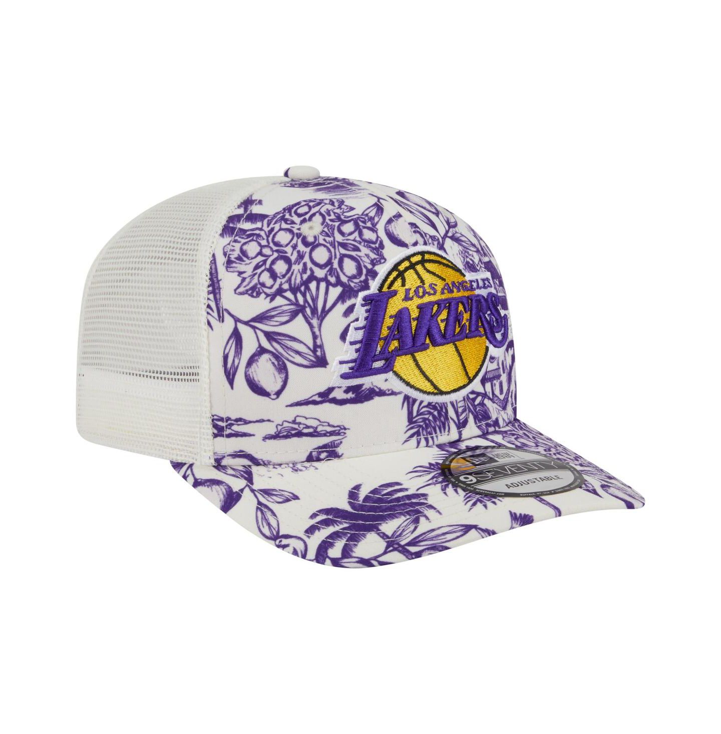 Мужская кепка New Era White Los Angeles Lakers Lemon Tree 9SEVENTY Adjustable Hat — фото 2