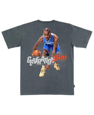 Men's and Women's Shai Gilgeous-Alexander Charcoal Oklahoma City Thunder February/March 2025 Cover Graphic Remix T-Shirt