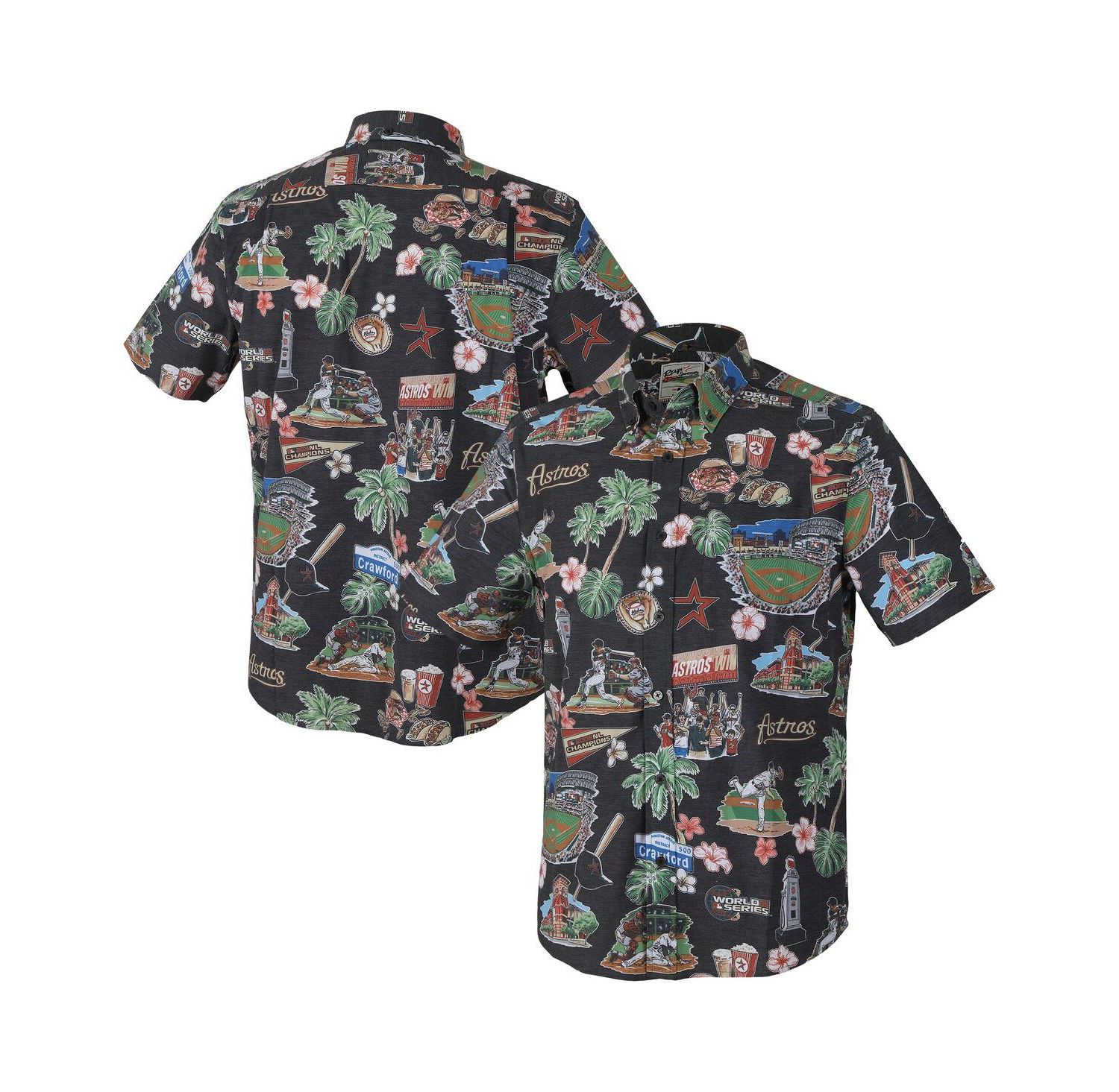 Men's Black Houston Astros Scenic Tri-Blend Button-Down Shirt