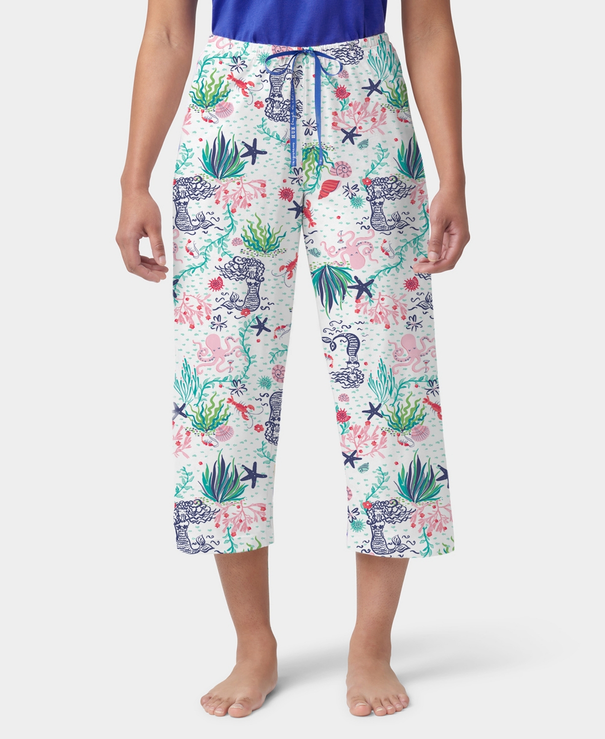 Women's Underwater Wonder Capri Pajama Pants - Bright White