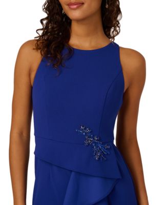 Women's Cascading-Ruffle Crepe Gown