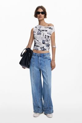 Women's Draped newspaper T-shirt