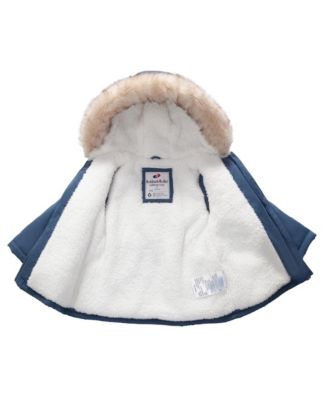 Toddler Girls Puffer Jacket with Sherpa Fleece Lining 2T-4T