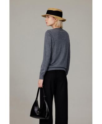 Women's 100% Merino Wool Light Weight Cardigan | Ultra Soft Fine-gauge Sweaters Machine Washable