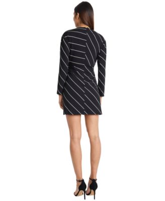 Women's Long-Sleeve Scuba Sheath Dress