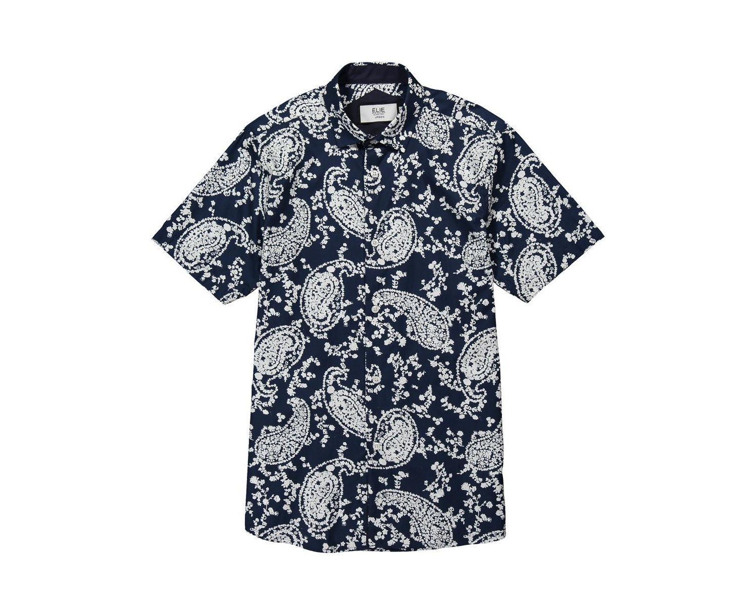 Big Boys Black Paisley Short Sleeve Button Down Shirt