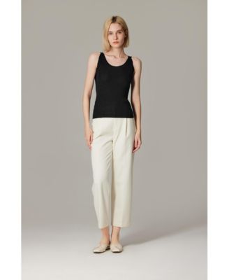 Women's Scoop Neck Tank Top | 75% Merino Wool 25% Silk Ultra-Soft Layering Essential | Natrual Moisture Wicking Sweater