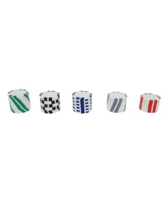 8 Stripe Clay Poker Chips, 11.5 Gram, Set of 25