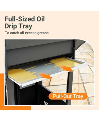 4 Burner 51,000 BTU Stainless Steel Barbecue Gas Grill with Side Burner and Cover