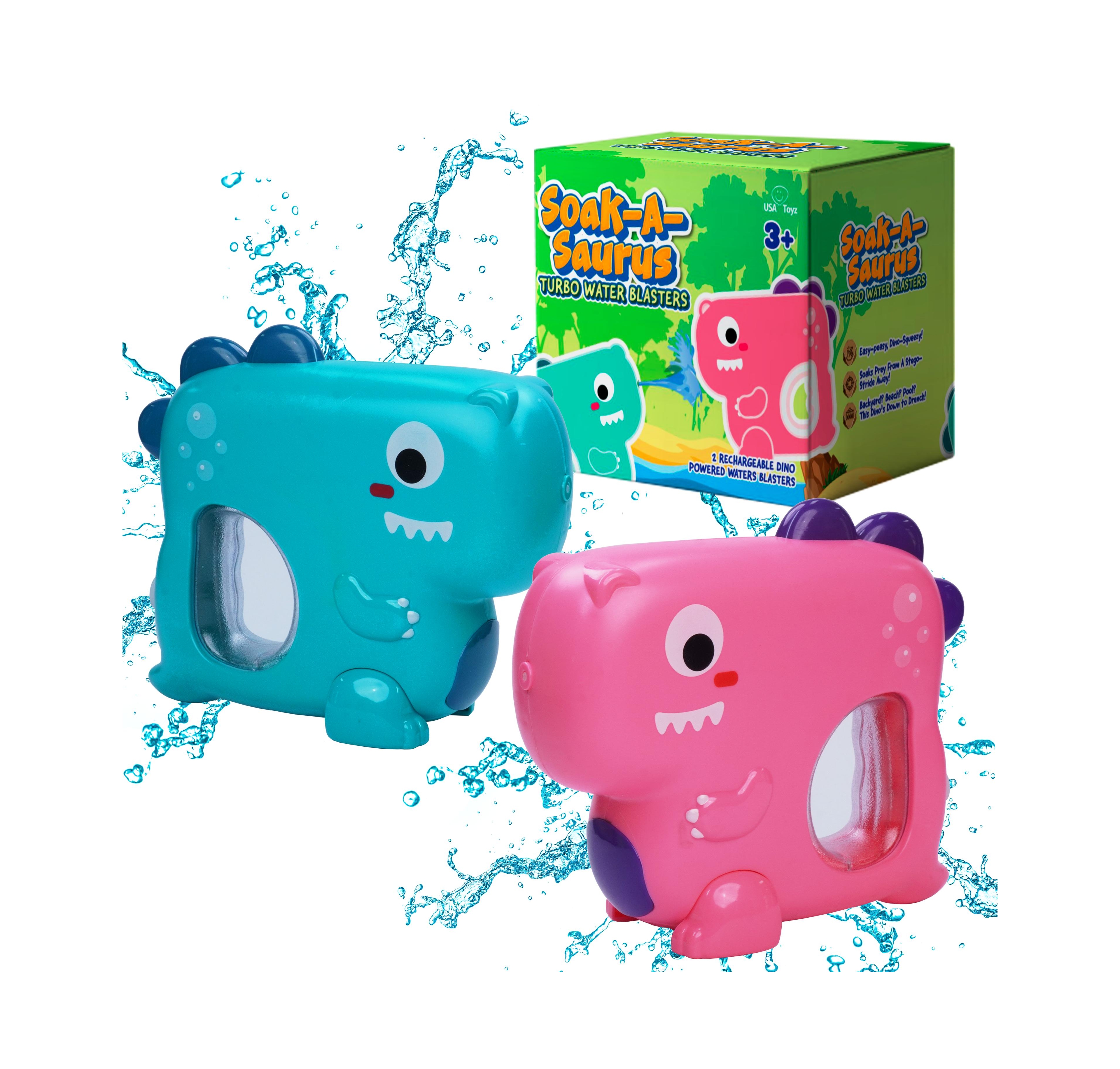 Usa Toyz T-Rex Dino Water Blaster (Blue, Pink)