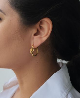 Stainless Steel Knot Hoop Earrings