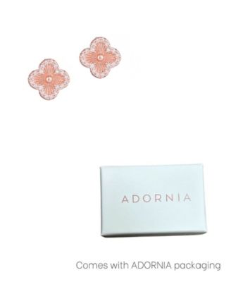 Button Clover Cubic Zirconia Halo Stud Earrings