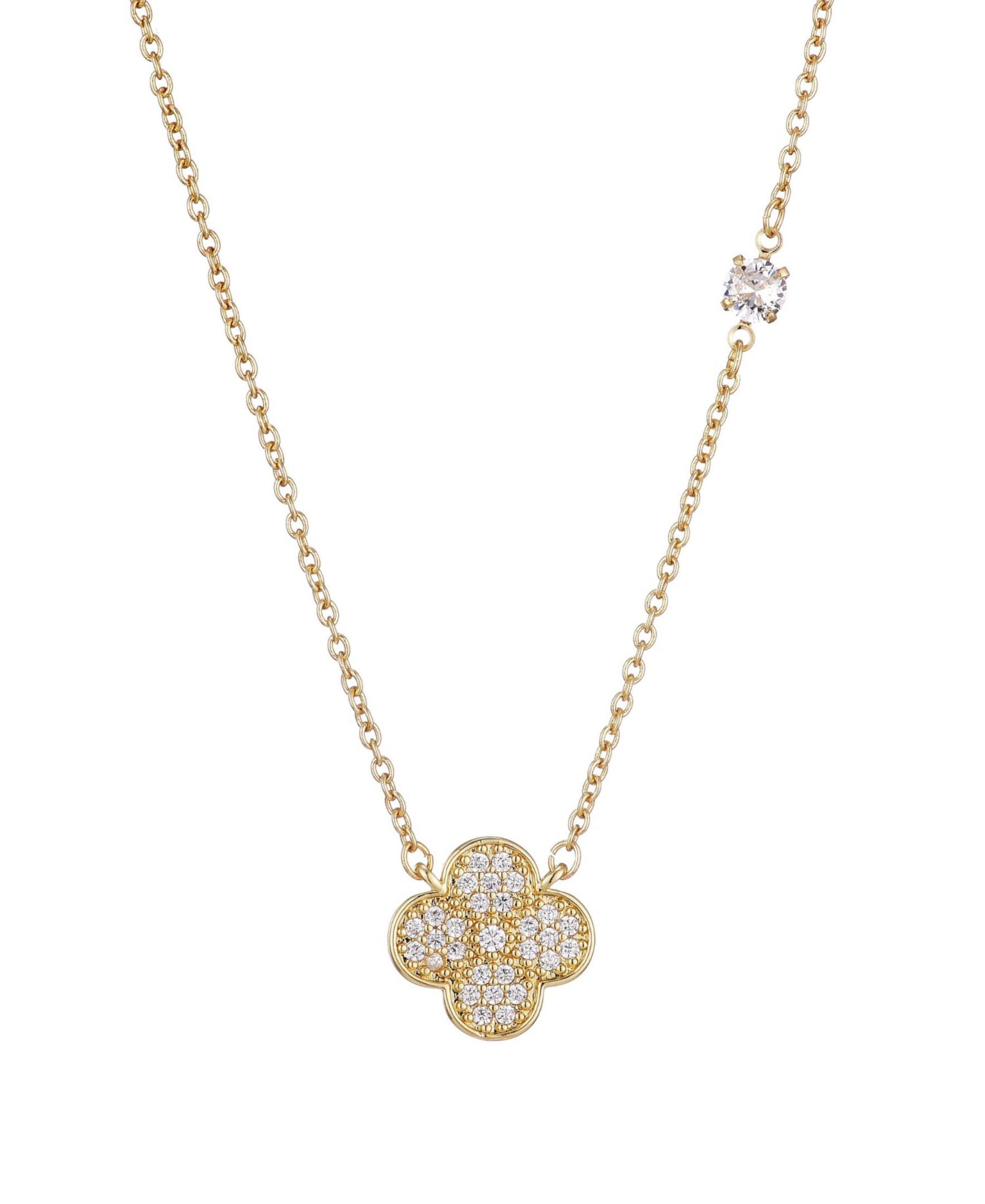 Cubic Zirconia Clover Pendant Necklace