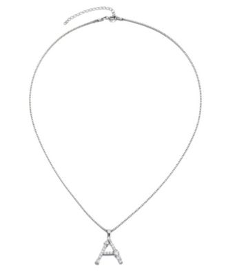 Silver Crystal Mixed Stone Initial Necklace