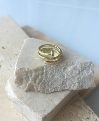 Gold Nail Double Wrap Ring