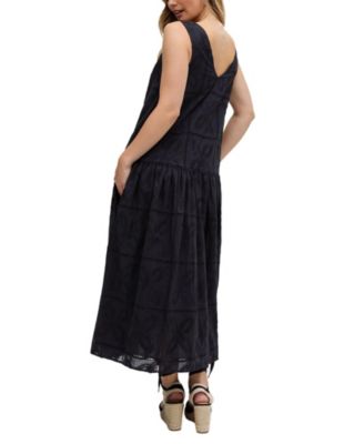 Women's Squire All Over Cut Work Drop Waist Midi Dress