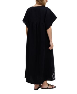 Women's Candy Tabard Embroidered Hem Midi Dress