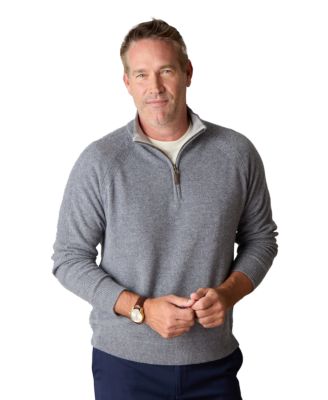 Men's Itch-Free Cashmere Quarter-Zip Sweater with Lining