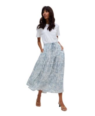 Women's Bonnie Shirred Waist Warhol Print Midi Skirt