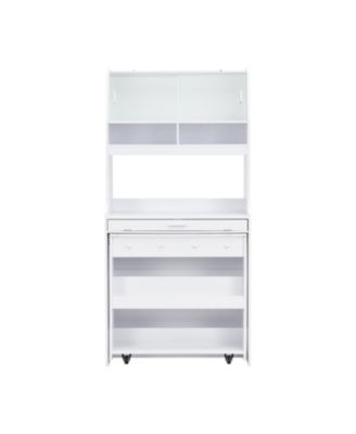 Compact Buffet Hutch Foldable Table Storage