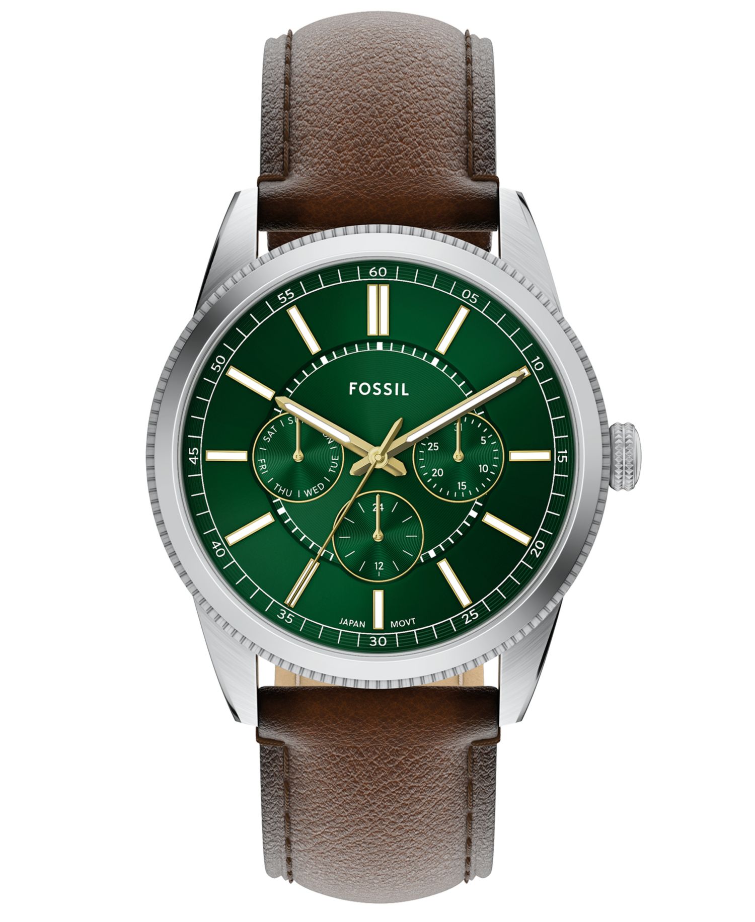 Men's Pearson Multifunction Brown Leather Watch, 42mm