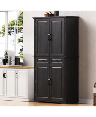 71" Farmhouse Pantry Cabinet with Pull Out Organizers