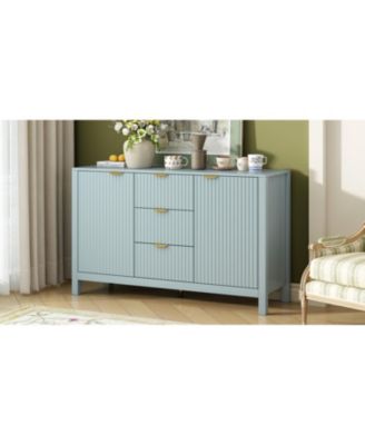 Wave Design Sideboard - Adjustable Shelves Drawers Soft-Close Doors