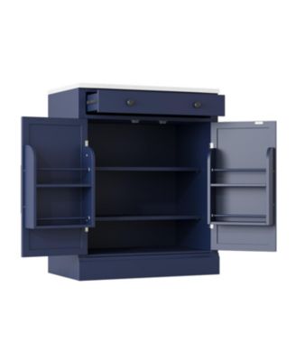 Freestanding Kitchen Pantry with Shelves & Drawer