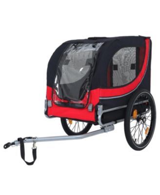 Dog Bike Trailer - Folding 120LB Capacity All-Terrain Black/Red