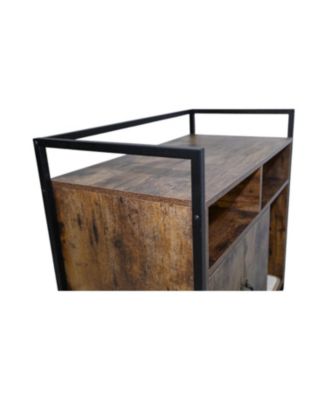 Rustic Brown Cat Litter Box Enclosure