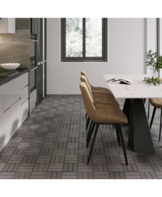 Interlocking Deck Tiles Light Gray Acacia 12"x12" (30 PCS)