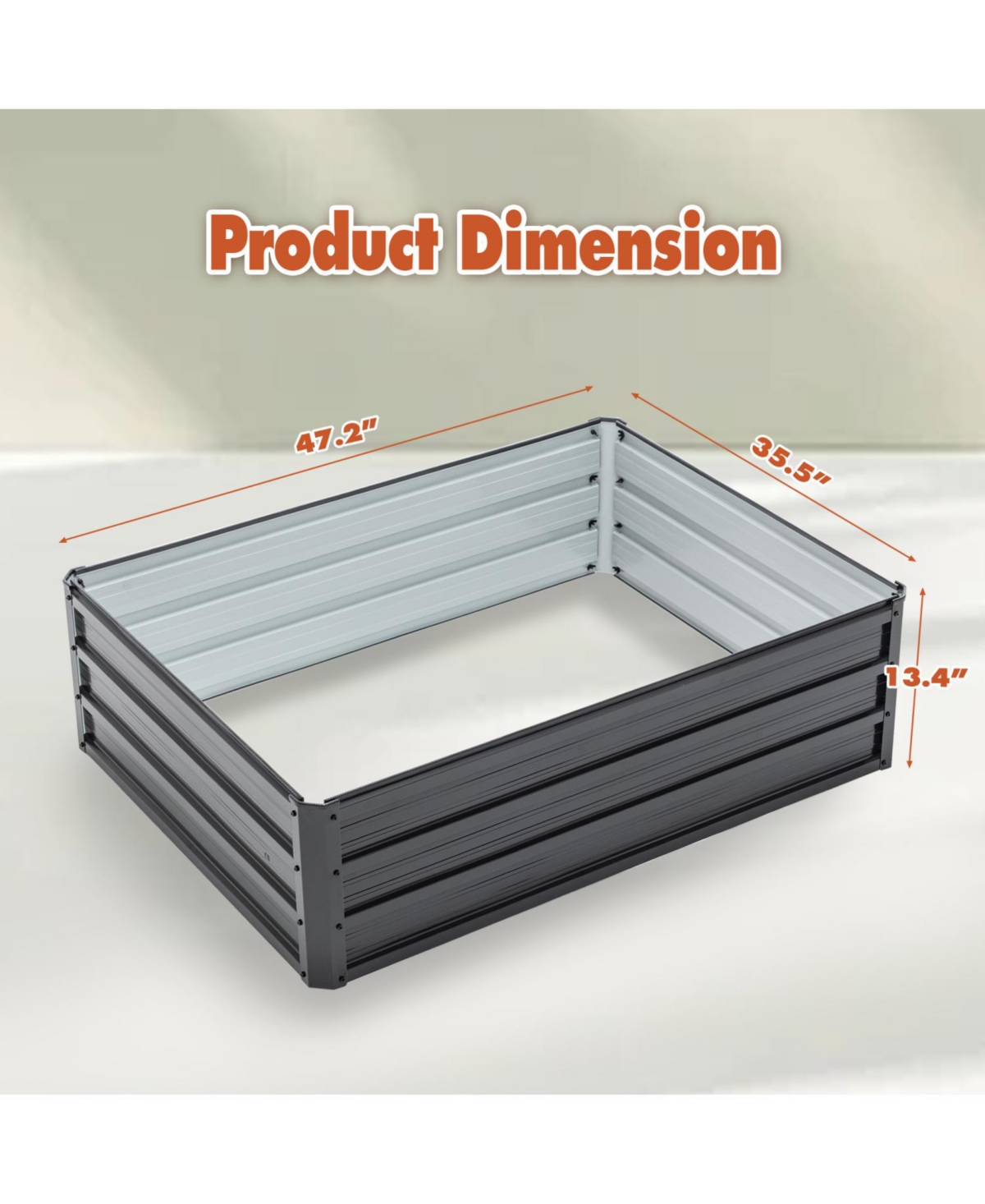 Streamdale Furniture 4x3x1ft Metal Raised Garden Bed - Black