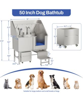 50in Stainless Steel Dog Washing Station