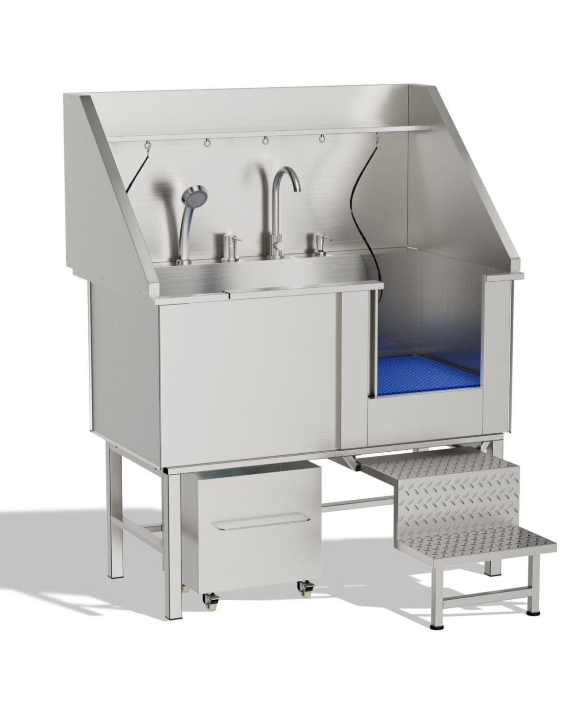 50in Stainless Steel Dog Washing Station - Silver