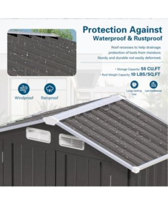 5x3 FT Metal Outdoor Storage Shed, Gray