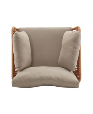 Rope & Wood Lounge Chair with Cushions