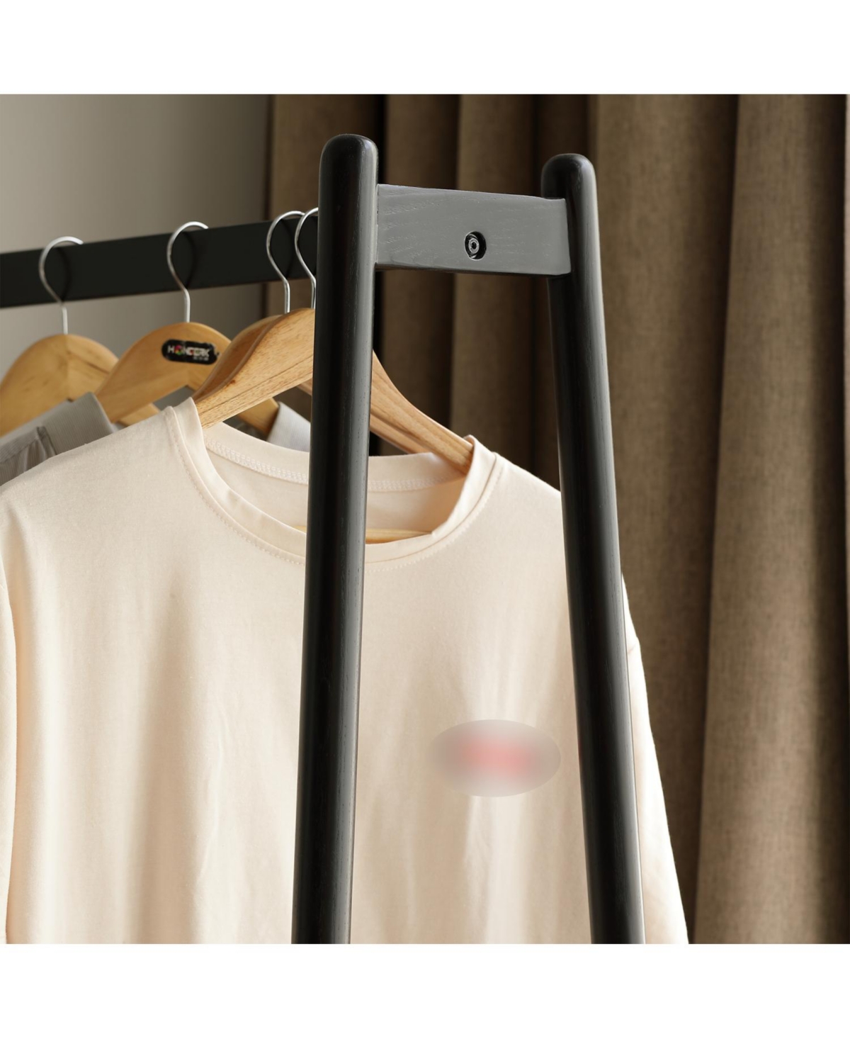 Streamdale Furniture Black Oak & Rattan Clothes Rack