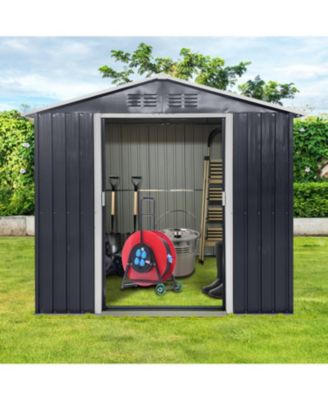 Metal garden sheds 7ftx4.3ft outdoor storage sheds Coal Grey with window