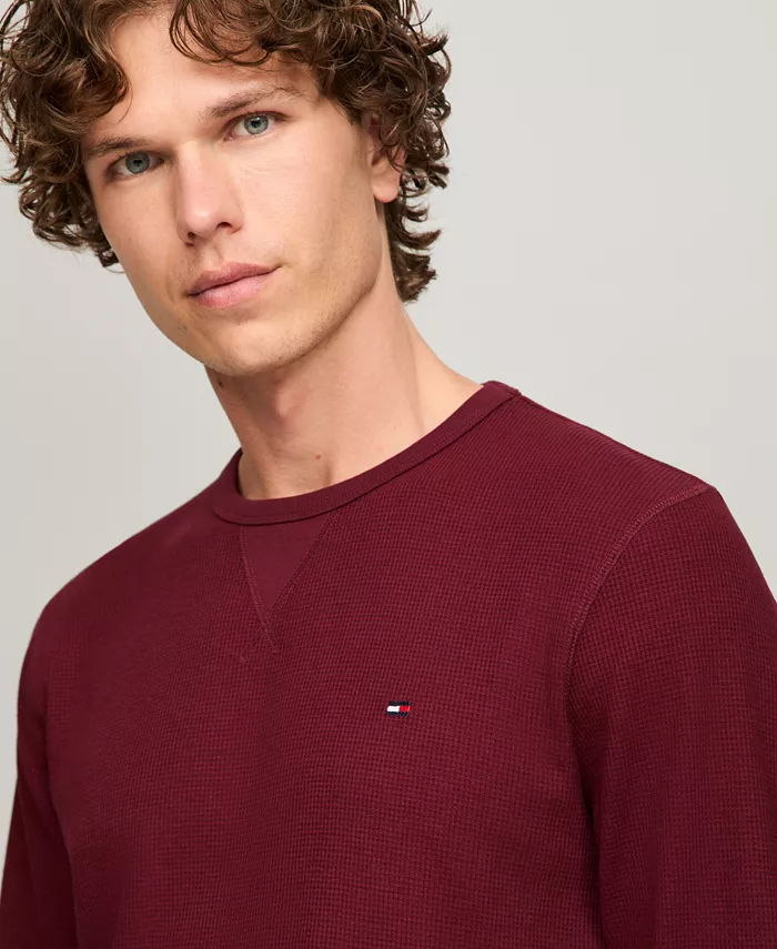 Men's Waffle-Knit Long-Sleeve Crewneck Thermal Top - thumbnail 7