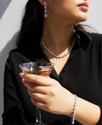 Diamond Clover Necklace, Tennis Bracelet, & Drop Earrings Collection in 14k White Gold, Exclusively at Macy's